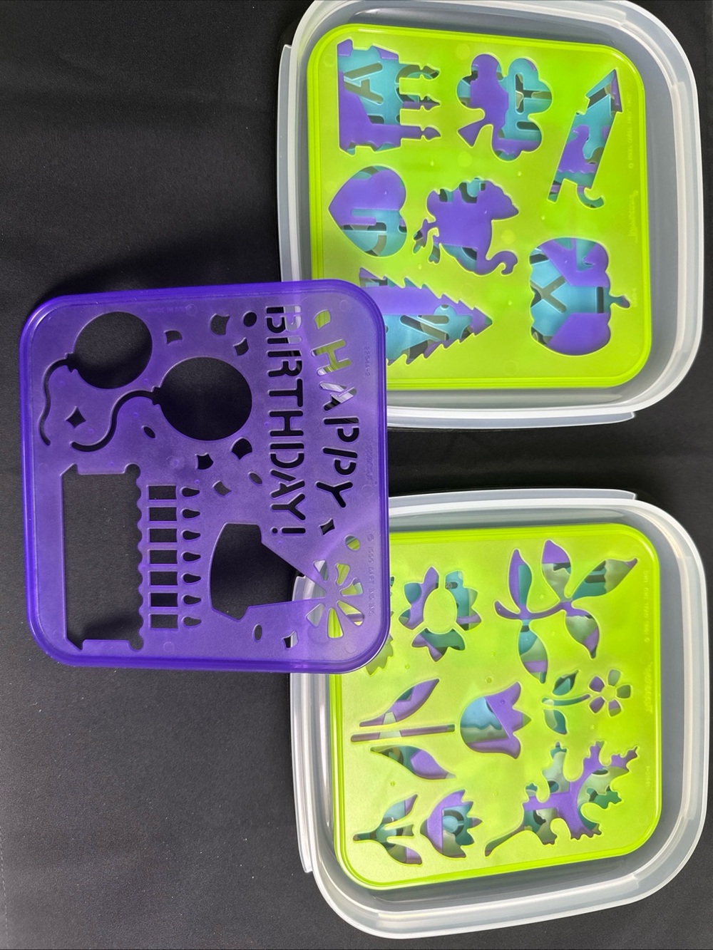 Tupperware Stencil Sets w/ Modular Mate Storage